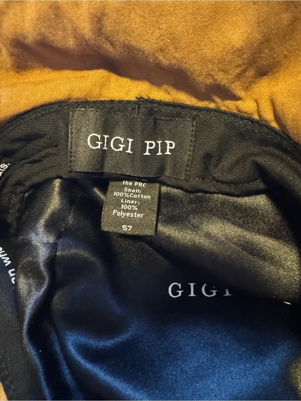 GIGI PIP Brown Bucket Hat with Black Lining